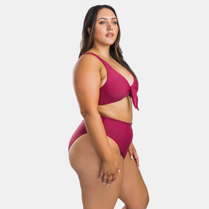 Womens High Cut Brazilian Swim Suit bottom in Ruby Red